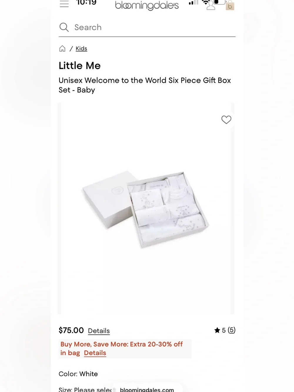 Little Me White and Gray Newborn Gift Set